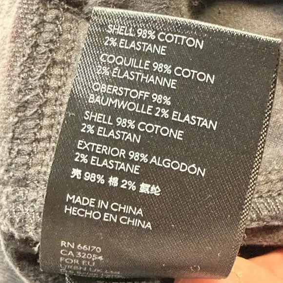 Anthropologie Pants Womens Medium Gray Floral Corduroy Joggers Elastic Cuff - Picture 11 of 12